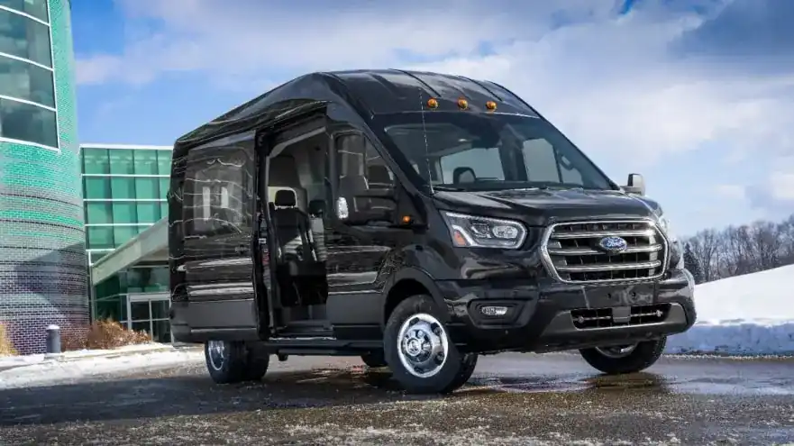 Black group van with a chauffeur