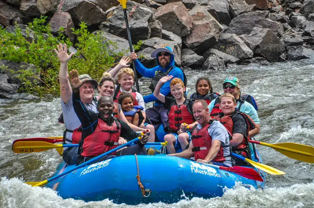 Group whitewater rafting