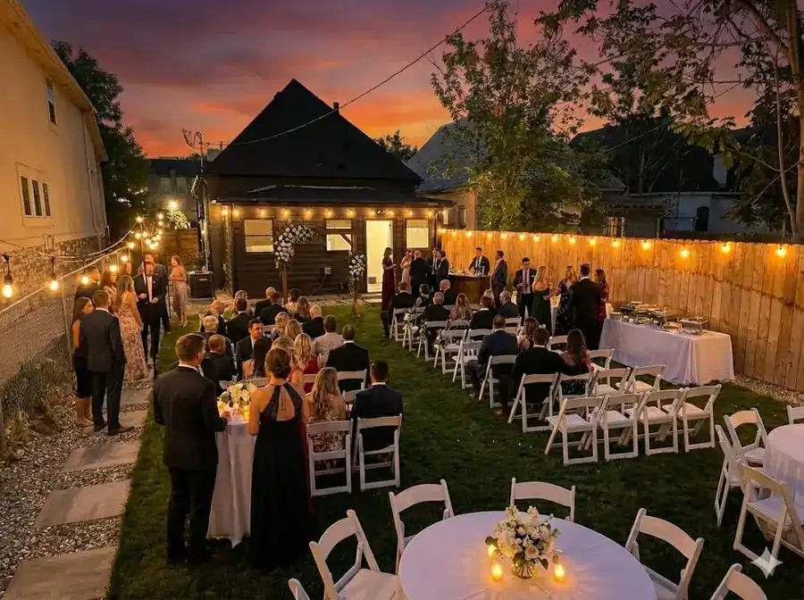 Backyard dinner at RiNo Compound